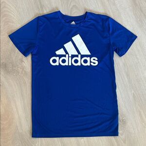Adidas Boy’s Royal Blue Tee with White Logo, Boys Size Large